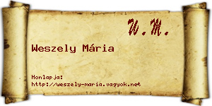 Weszely Mária névjegykártya