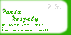 maria weszely business card
